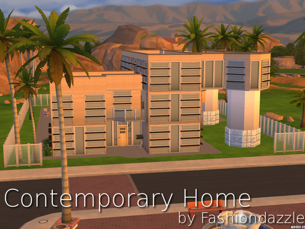 Sims 4 — Contemporary House by Fashiondazzle — This house is a contemporary home with a backyard made for partying,
