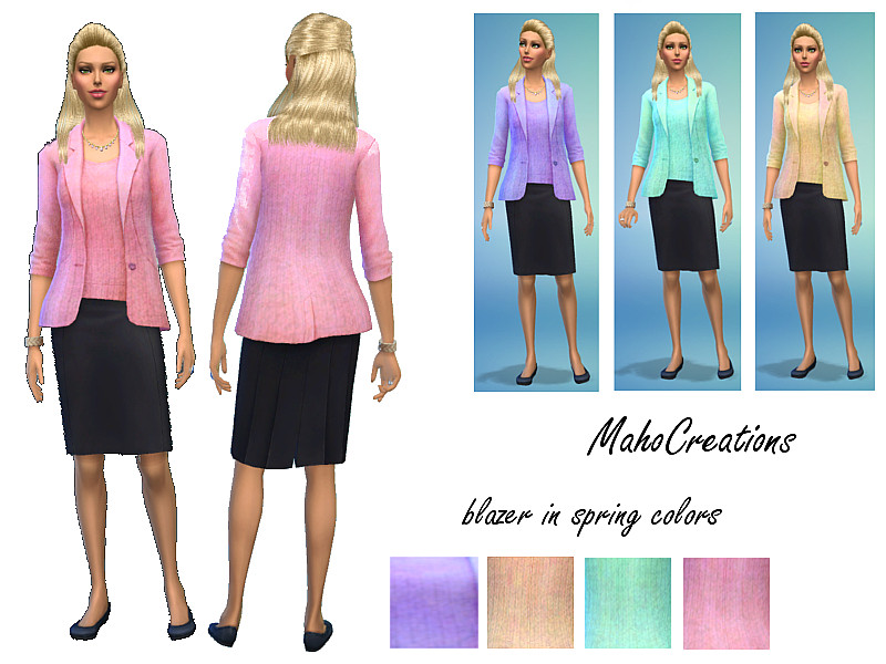 Sims 4 The Sims Resource | Blazer in Spring Colors by TSR Creator