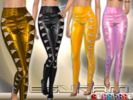 Sims 4 — Nappa Leather Pants by EsyraM — Leather pants with side cut-outs border with zipper inspired bei Saint Laurent