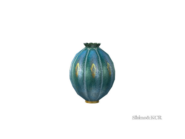 Sims 4 — Art Deco - Vase 8 by ShinoKCR — Turquoise and Gold Porcellain
