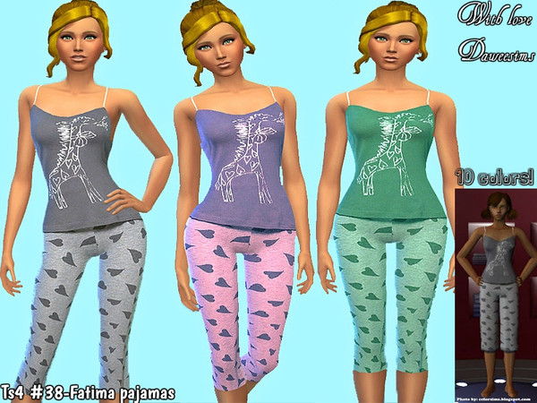 Sims 4 — Ts4 #38-Fatima pajamas by Daweesims — Cute underwear for YOU and YOUR sim! I hope like it! Dont' forget to see