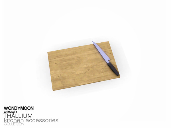 Sims 3 — Thallium Cutting Board with Knife by wondymoon — - Thallium Kitchen Accessories - Cutting Board with Knife -