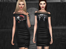 Sims 4 — Black Gothic Piped Dress by Cre8Sims — Black Drop Sleeve Piped Dress - Rose Reflections: Cast aside in the