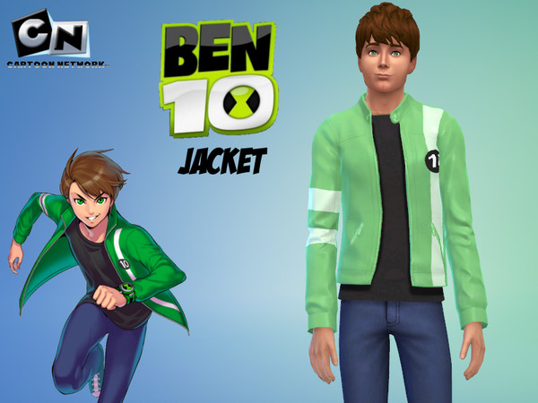 Sims 4 — Ben 10 Jacket by Ultimate2232 — Now your Sim can cosplay as Ben Tennyson with his own jacket from Ben 10: Alien