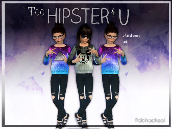 Sims 4 — R.R TooHipster4U Children set by rdotracheal2 — This is a set for cool children only! It contains three