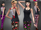 Sims 4 — Skelerose Tank & Leggings  by Cre8Sims — Hell Bunny Skelerose Cut Out Ribcage Tank Top and leggings. - Cut