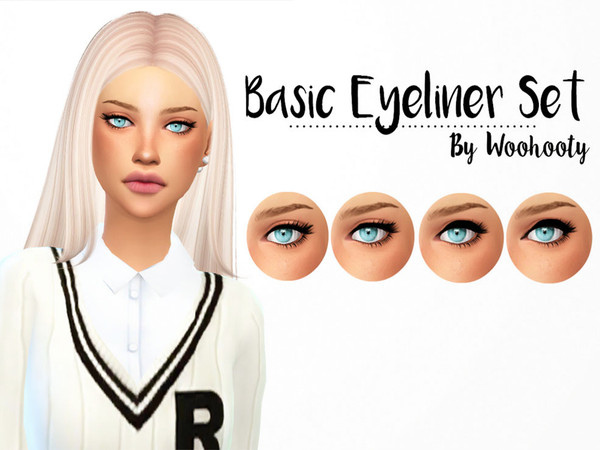 Sims 4 — Simple Eyeliner Set by parisasia2 — Simple eyeliner set by woohooty. 4 simple thin and thick eyeliners, pleease