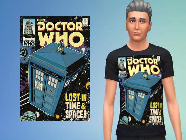 The Sims Resource | Doctor Who Shirt - Lost in Time & Space