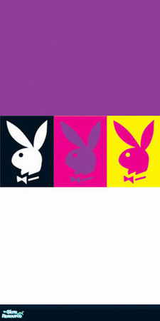 Sims 2 — black playboy bedroom - Wall by Angel_22 — A brightly coloured wallpaper to match the black playboy bunny
