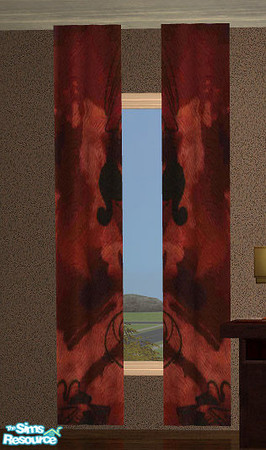 Sims 2 — Calligaris Bedroom Set - Curtains by RockinRobin — Decorated with rich Italian reds, browns, and blacks, make