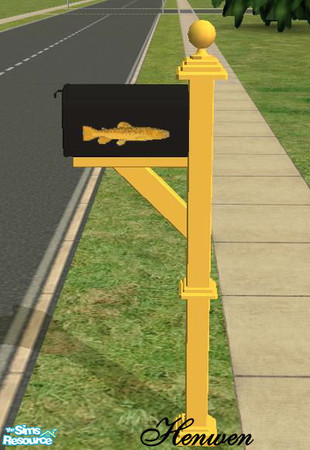 Sims 2 — Country Trout Mailbox  by Henwen — *Do NOT* delete your mailbox from your lot with this. I do not want to be