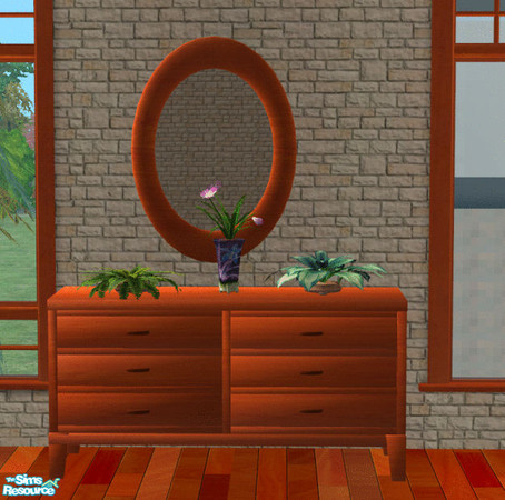 Sims 2 — Horizons bedroom Cherry  - Mirror by TSR Archive —  Meshes for the Horizons bedroom were made by Paleoanth.