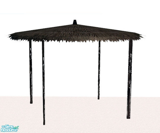 Sims 2 — Large Shade Umbrella- Black by RockinRobin — Perfect for the hot summer days! This umbrella is large enough to