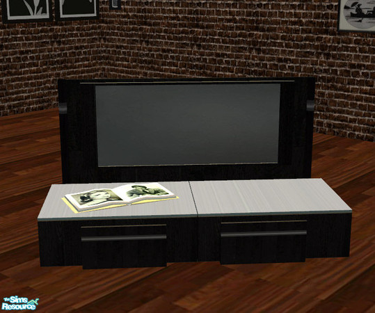 Sims 2 — Roma Living Set- Red Leather- TV Table by RockinRobin — Recolor of my Roma Living mesh set. Includes sofa,