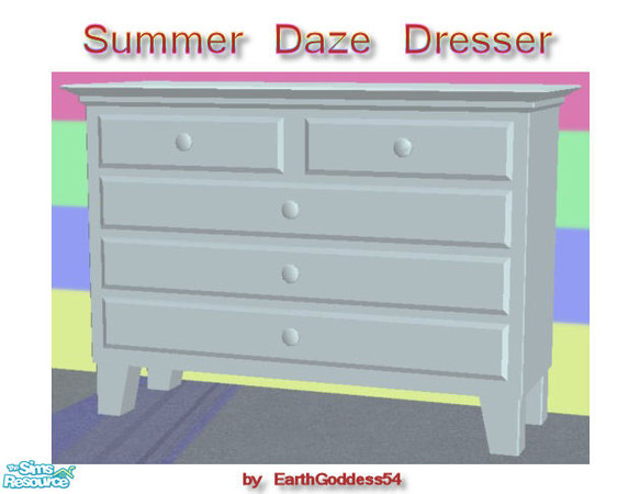 Sims 2 — Summer Daze - Dresser by EarthGoddess54 — Made to match the Summer Daze bedroom set, based on Daggs' wallpaper