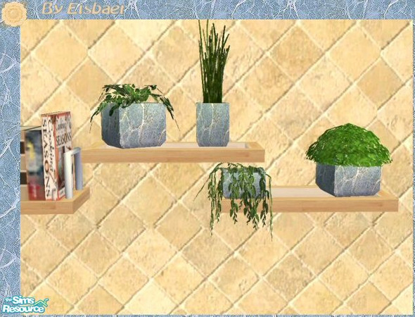 Sims 2 — Maya Kitchen Citygirl - Herbsshelf by Eisbaerbonzo — Marble pots withe the most important cooking ingredients.