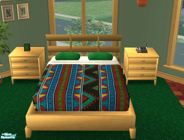 Sims 2 — Horizons bedroom Pine - Bedding  by TSR Archive — Meshes for the Horizon's bedroom were made by Paleoanth. Pine