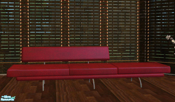 Sims 2 — Roma Living Set- Red Leather Sofa by RockinRobin — Recolor of my Roma Living mesh set. Includes sofa, chair, TV