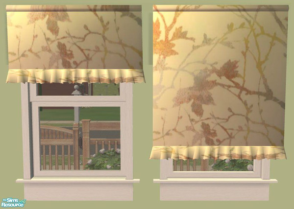 Sims 2 — Orange and Red Blinds - 'Leaf Through' by jeni — 'Leaf Through' - a transparent/silhouette leaf design in