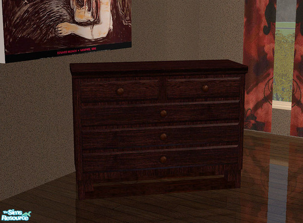 Sims 2 — Calligaris Bedroom Set - Dresser by RockinRobin — Decorated with rich Italian reds, browns, and blacks, make