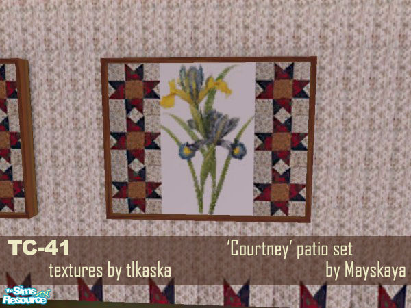 Sims 2 — 'Courtney' patio set - flower painting by mayskaya — Recolor of maxis' objects. Textures made by tlkaska