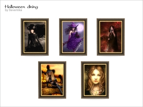 Sims 4 — Halloween dining - Paintings Witch by Severinka_ — Paintings Witch A set of 'Halloween' 5 variants