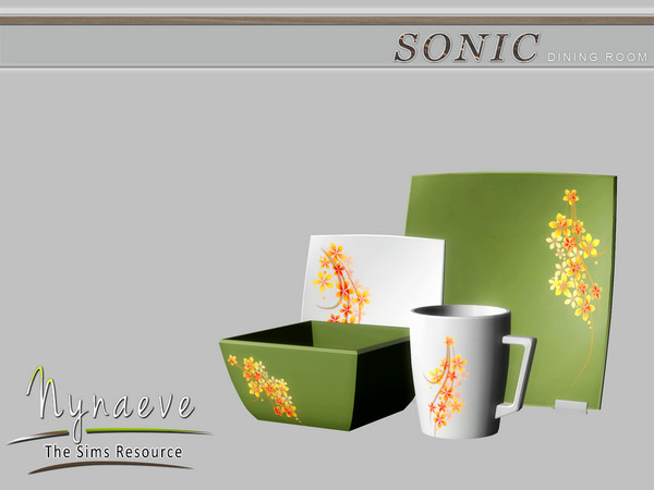Sims 4 — Sonic Tableware by NynaeveDesign — Sonic Dining Room - Tableware Located in: Decor - Miscellaneous Decor Price: