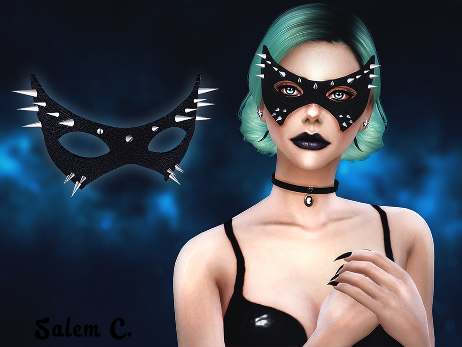 Sims 4 — Huntress Spiked Mask by Salem_C — Halloween mask for female Hat category Standalone, 1 color, mesh by me