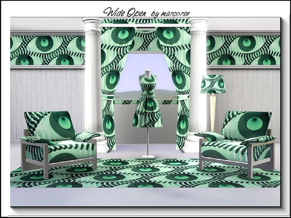 Sims 3 — Wide Open_marcorse by marcorse — Abstract pattern: stylised eye in wide open mode. blue and green.