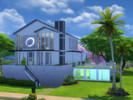 Sims 4 — Modern Oracle by Quietgirl — A beautiful contemporary modern three story home with an above ground pool.