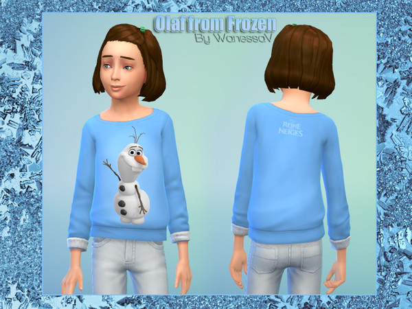 Sims 4 — Sweater - Olaf from Frozen by WanessaV — Pretty sweater &amp;quot;Frozen&amp;quot; for your little