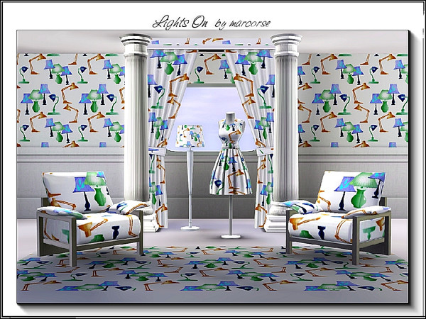 Sims 3 — Lights On_marcorse by marcorse — Themed pattern table lamps of various styles. 1 rec