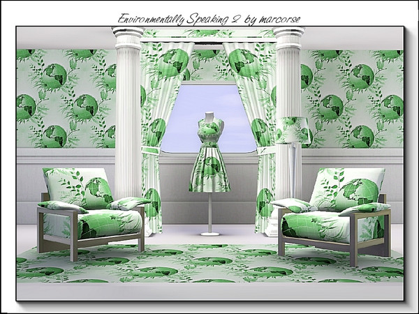 Sims 3 — Environmentally Speaking 2_marcorse by marcorse — Themed pattern: green earth motifs in a regular repeat design
