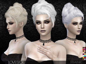 Sims 4 — Stealthic - Lovesick (Female Hair) by Stealthic — -Almost no transparency issues -Compatible with hats -18