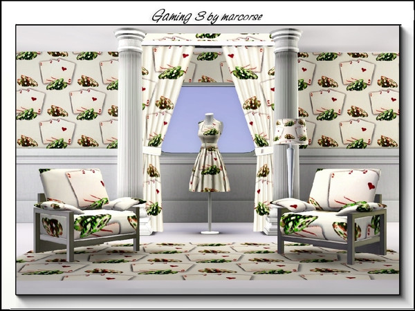 Sims 3 — Gaming 3_marcorse by marcorse — Themed pattern - cards and chips for the games room.