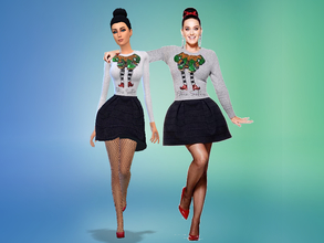 Sims 4 — Katy Perry's Selfie Elfie dress from H&M by Cruzo — Katy Perry's Selfie Elfie dress from H&amp;M