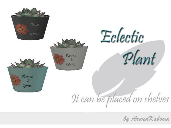 Sims 4 — Eclectic Plant by ArwenKaboom — Little Aeonium plant to decorate your home. It can be placed on shelves. Hope