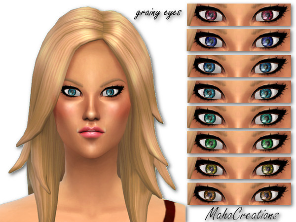 Sims 4 — Grainy Eyes by MahoCreations — 8 new eye colors for your sim you can find these in CAS under eye section