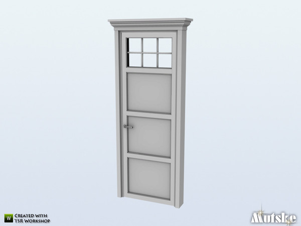 Sims 4 — Thorpe Door Top Glass 1x1 by Mutske — Part of Thorpe Window and Door Collection. Made by Mutske@TSR.