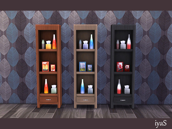 Sims 4 — Hutch with Clutter by soloriya — 3-shelf open hutch, functions as decorative item, decorative clutter is a part