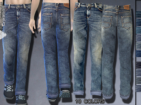 The Sims Resource - Distressed Denim Jeans for Male