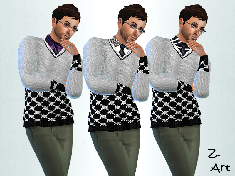 Sims 4 - Smart Fashion VII by Zuckerschnute20 - Modern sweater with differe...