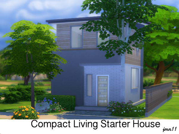 Sims 4 — Compact Living Starter House by jmn11 — A modern compact starter house with a value of 23000 simoleons. The