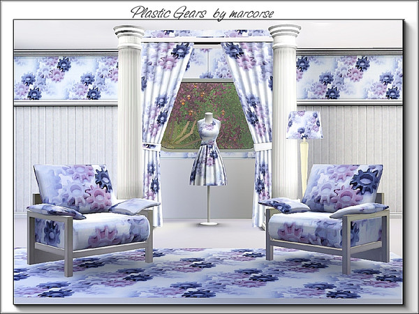 Sims 3 — Plastic Gears_marcorse by marcorse — Geometric pattern: plastic drive-wheels in purple and grey