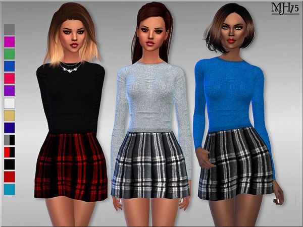 The Sims Resource - S4 Wool And Tartan Outfit