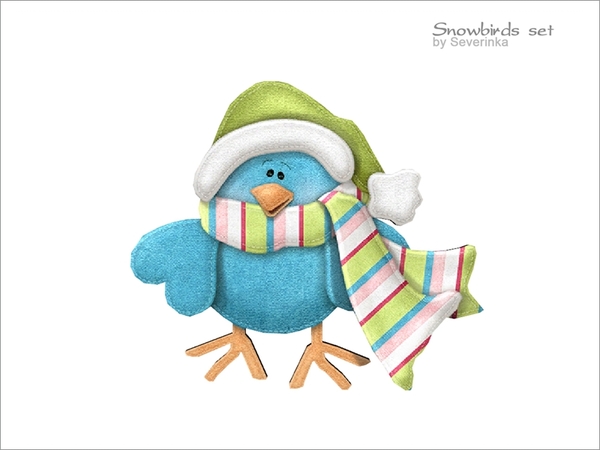 Sims 4 — [Snowbirds] Wall bird blue by Severinka_ — Wall decor - Snowbird blue (02) From a set 'Snowbirds' 1 color