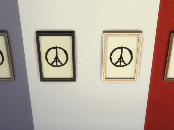 Sims 4 — #PeaceForParis Painting by hae89 — This is the english version of my Painting #PeaceforParis the symbol is made