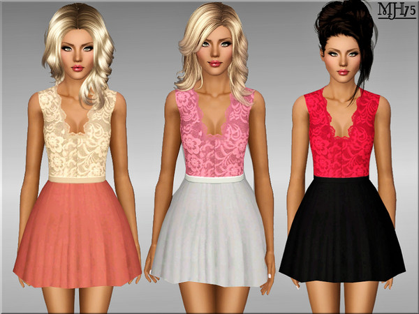 Sims 3 — S3 Isla Dress [AF] by Margeh-75 — -a lovely delicate outfit for your adult female sims formal event. A v-neck