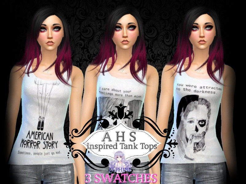 Sims 4 American Horror Story Inspired Tank Tops by Elphine