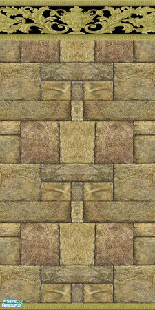 Sims 2 — LaRoyale Wall-Multicolored with paneling by Sheera — Part of my La Royale Walls and Floors Set. Enjoy ! ! !